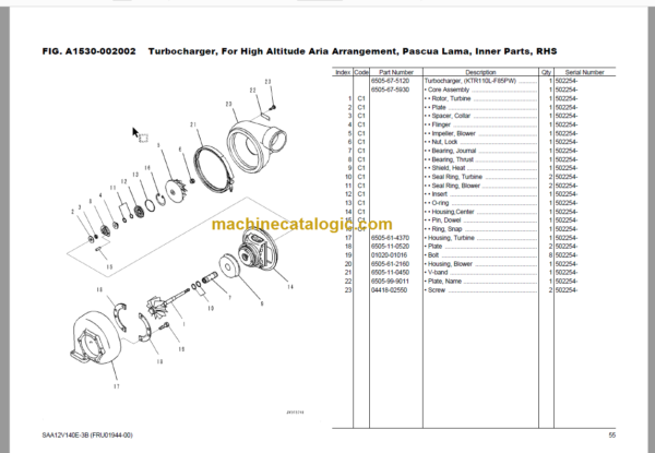 Komatsu HD785-7 Dump Truck PARTS BOOK SERIAL NUMBERS Y700001- and up For Cold Area (-40 degree C)