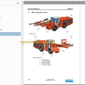 Sandvik DD421-60C Operator’s Manual Serial No. 116D46806-1