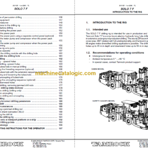 Sandvik SOLO 7-15 F Operator’s Manual Serial No. 106A9520-1