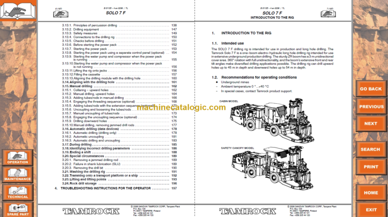 Sandvik SOLO 7-15 F Operator's Manual Serial No. 106A9520-1