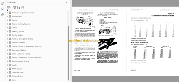 John Deere 310A and 310B Backhoe Loaders Technical Manual