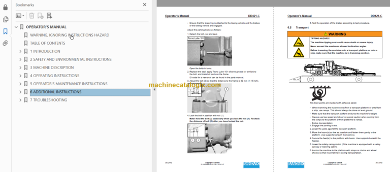Sandvik DD421-60C Operator's Manual Serial No. 116D46806-1