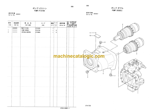 Hitachi Sumitomo SCX900-C Equipment Components Parts Catalog