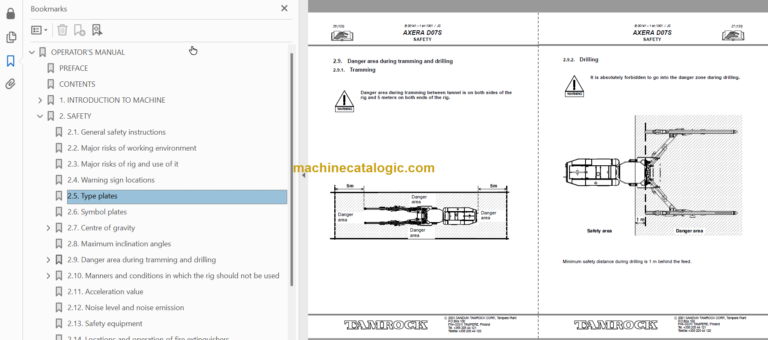 Sandvik AXERA D07–S 260 Operator’s Manual Serial No. 102D3839-1