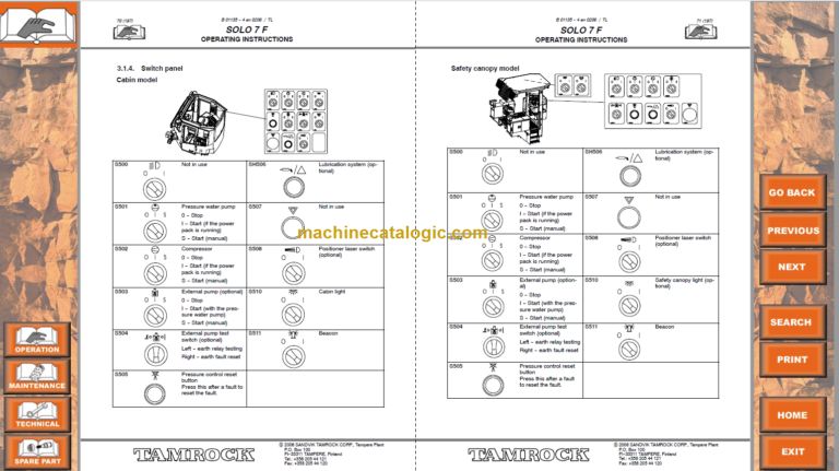 Sandvik SOLO 7-15 F Operator's Manual Serial No. 106A9520-1