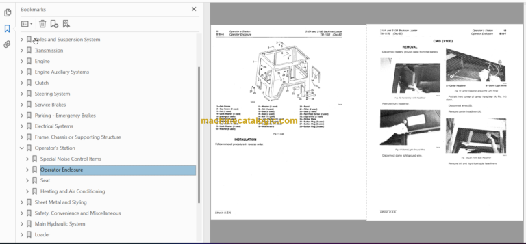 John Deere 310A and 310B Backhoe Loaders Technical Manual