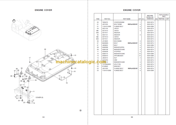 Hitachi EX350LCH-V Hydraulic Excavator Parts Catalog