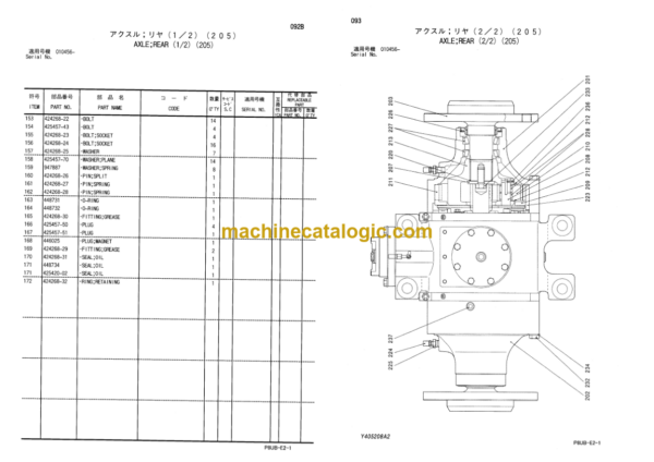 Hitachi CP205 210 215 RT205 Equipment Components Parts Catalog