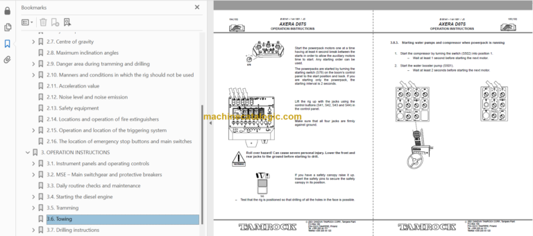 Sandvik AXERA D07–S 260 Operator’s Manual Serial No. 102D3839-1