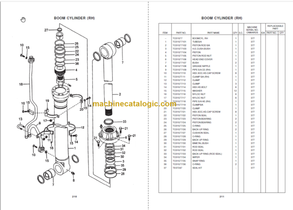 Hitachi EX350LCH-V Hydraulic Excavator Parts Catalog