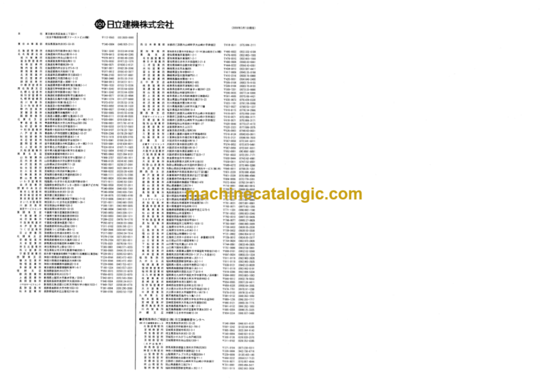 Hitachi CP205 210 215 RT205 Equipment Components Parts Catalog