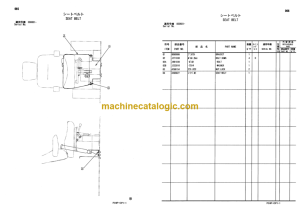 Hitachi Sumitomo SCX700 Lifting Cab Spec. Parts Catalog