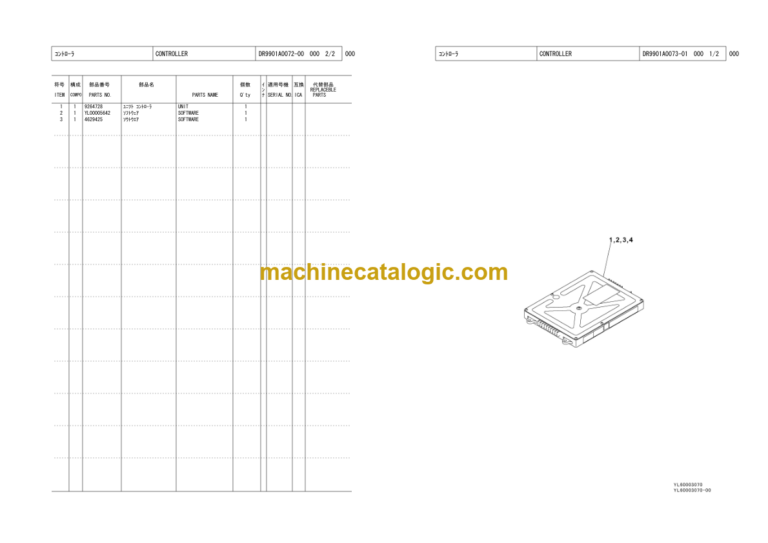 Hitachi Sumitomo SCX1000A-3 Parts Catalog for SC10A-8003