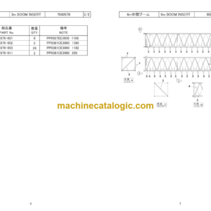 Hitachi Sumitomo SCX400 Bracing List