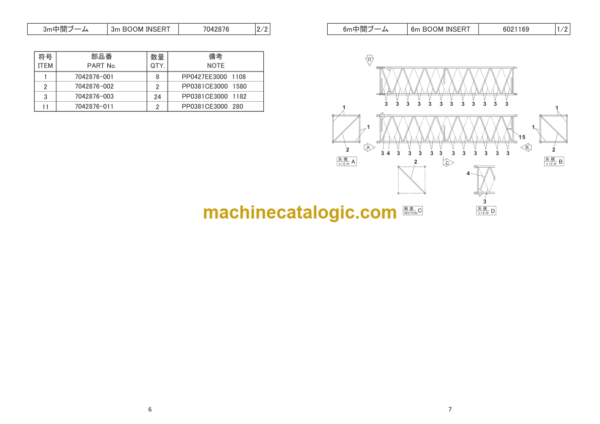 Hitachi Sumitomo SCX400 Bracing List