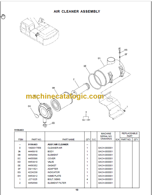 Hitachi ZX370+ Parts Catalog