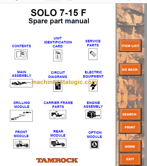 Sandvik SOLO 7-15 F Parts Manual Serial No. 106A9520-1