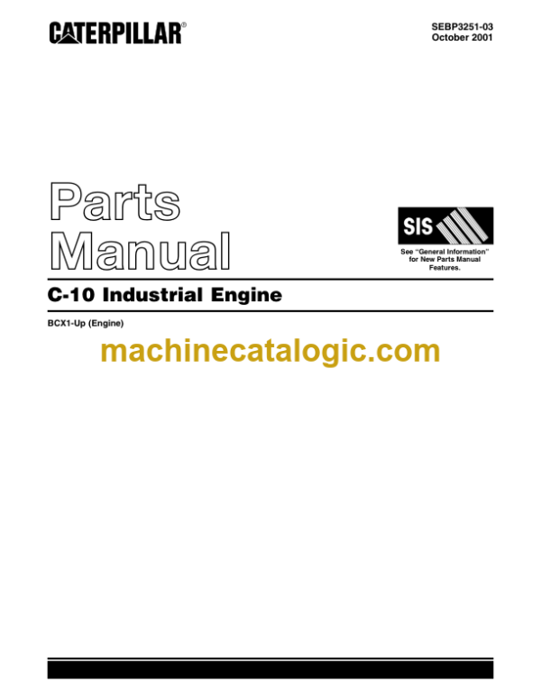 Caterpillar C-10 Industrial Engine Parts Manual
