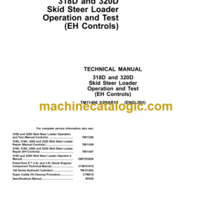 John Deere 318D and 320D Skid Steer Loader Operation and Test (EH Controls) Technical Manual