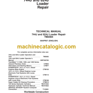 John Deere 744J and 824J Loader Repair Technical Manual