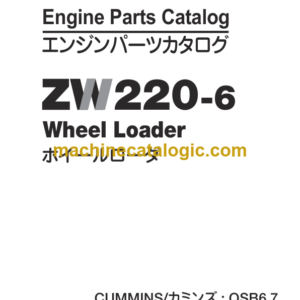 Hitachi ZW220-6 Wheel Loader Engine Parts Catalog (PNEK50-EG1-4)