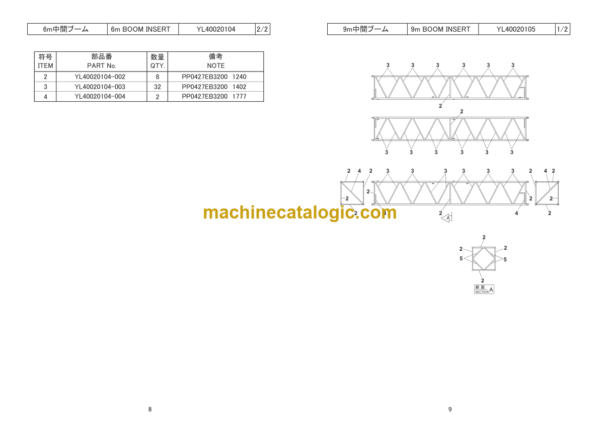 Hitachi Sumitomo SCX550-3 Bracing List