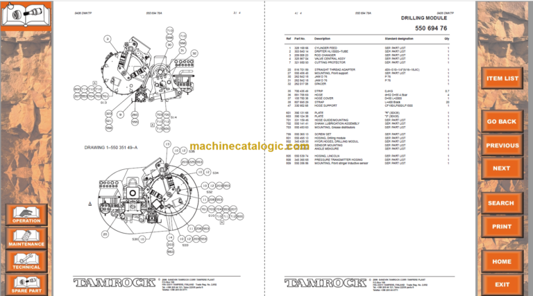 Sandvik SOLO 7-15 F Parts Manual Serial No. 106A9520-1