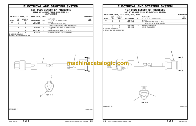 Caterpillar C-10 Industrial Engine Parts Manual