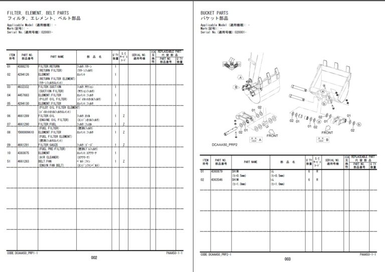 Hitachi ZX10U-6 Parts List