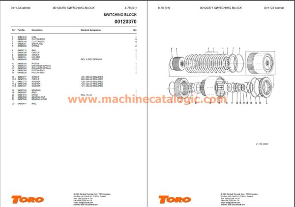 Sandvik 0011 wheel Loader Parts Catalog