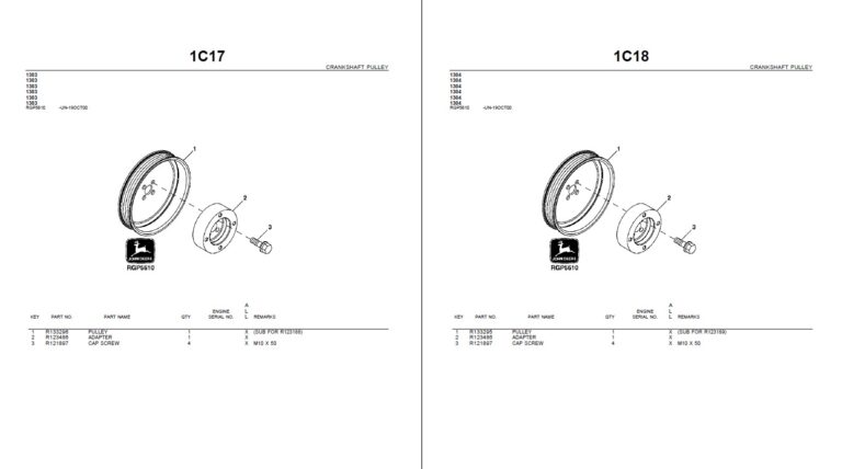 John Deere PowerTech 4.5L 4045 OEM Engines (PE, CD, T0) Parts Catalog