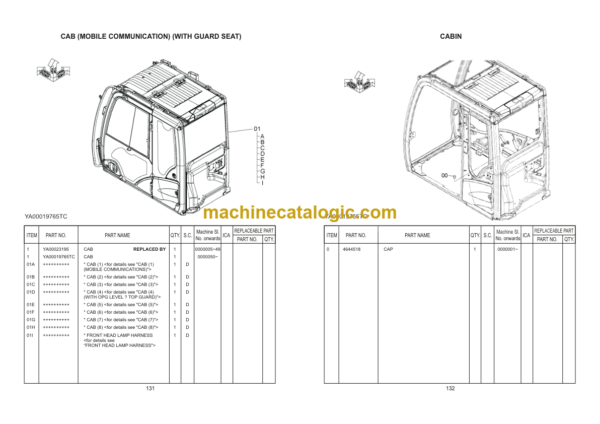 Hitachi ZAXIS220LC GI-SERIES Hydraulic Excavator Parts Catalog