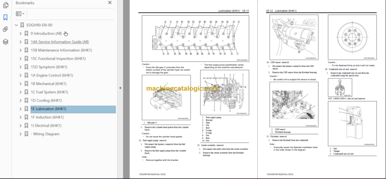 Hitachi 6HK1 Tier 2 Stage 2 Engine Manual