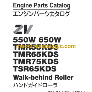 Hitachi ZV 55R 55RL 65R 65RL 75R 75RL 85RL Vibratory Rammer Parts Catalog