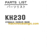 Hitachi KH230 Parts Catalog Serial No.0101-