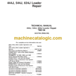 John Deere 444J 544J 624J Loader Repair Technical Manual