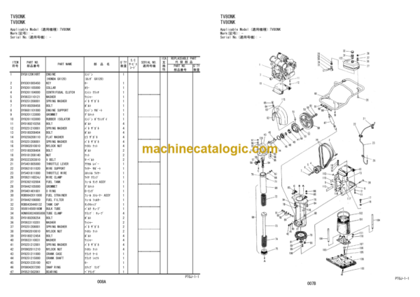 Hitachi TV60N TV60NK TV80N TV80NK Vibratory Roller Parts Catalog