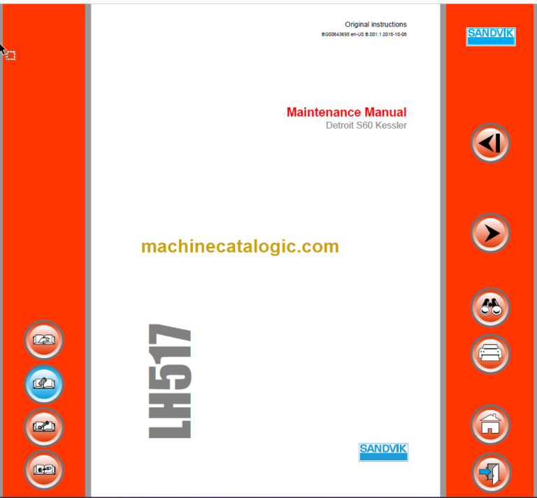 SANDVIK LH517 491 Maintenance Manual Serial No. L517D491