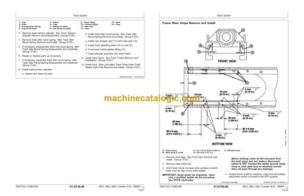 John Deere 450J 550J 650J Crawler Dozer Repair Technical Manual