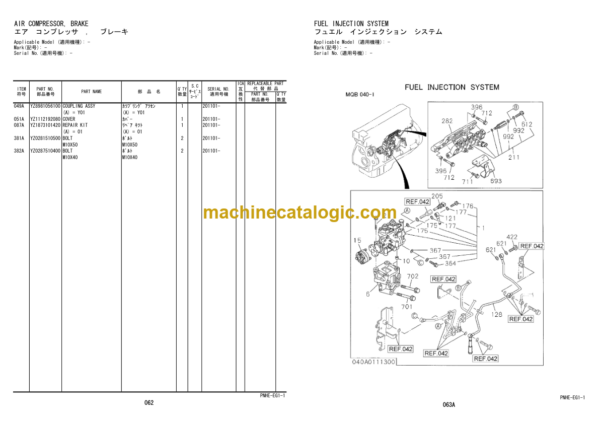 Hitachi ZW370-5B Wheel Laoder Engine Parts Catalog