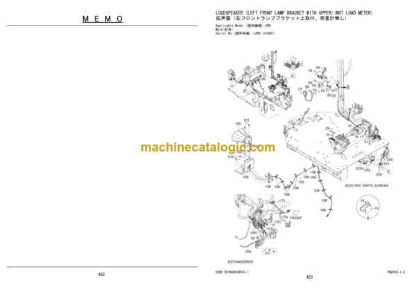 Hitachi ZW220-6 Wheel Loader Parts Catalog