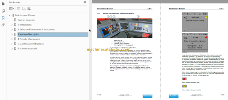 SANDVIK LH517 491 Maintenance Manual Serial No. L517D491