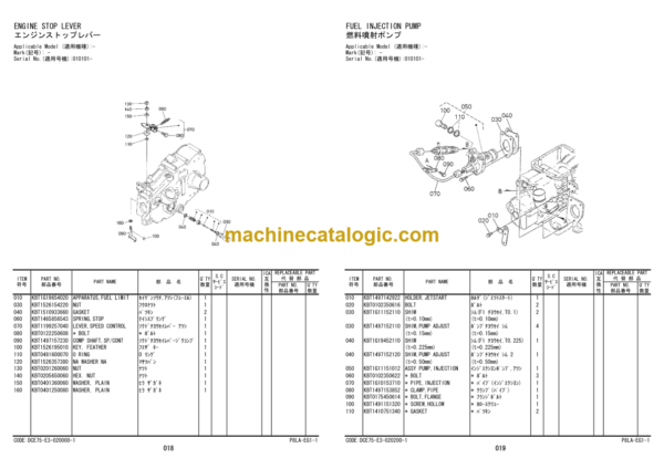 Hitachi ZV 55R 55RL 65R 65RL 75R 75RL 85RL Vibratory Rammer Parts Catalog