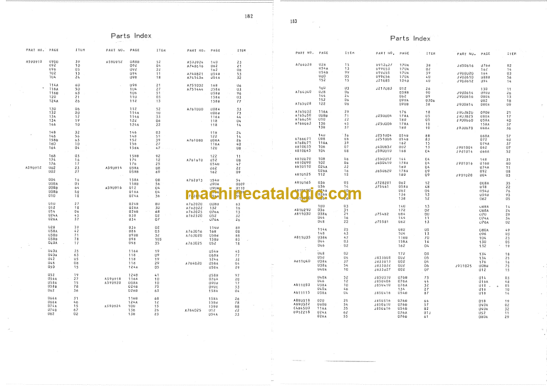 Hitachi KH230 Parts Catalog Serial No.0101-