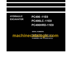 Komatsu PC490HRD-11E0 (K75230 and up) Shop Manual