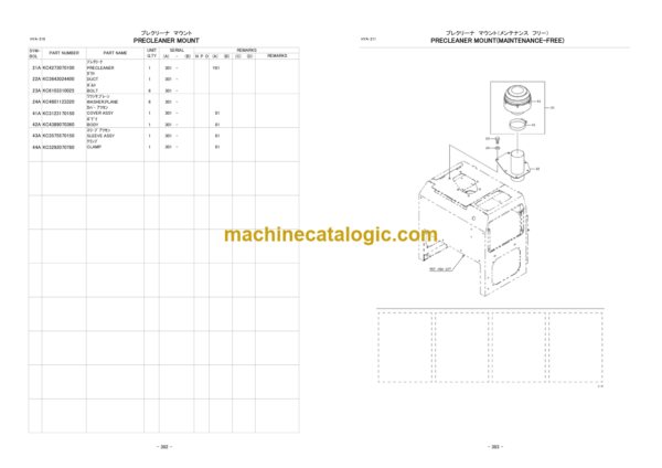 Hitachi ZW250-G Wheel Loader Parts Catalog