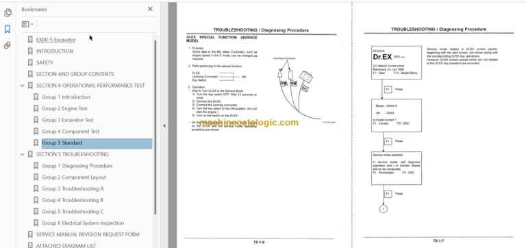 EX80-5 Excavator Technicial and Workshop Manual