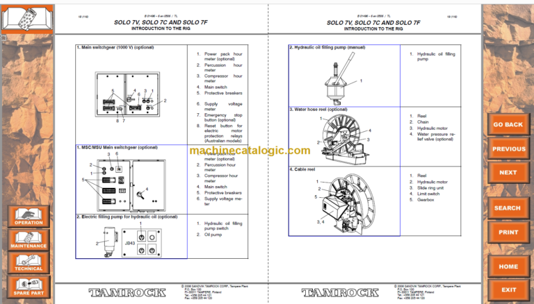 Sandvik SOLO 7-15 F Maintenance Manual Serial No. 106A11082-1