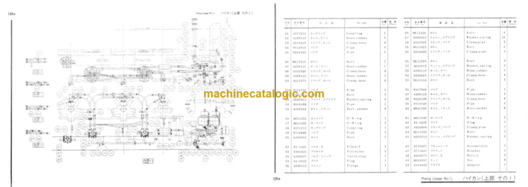Hitachi KH500 Hydraulic Crawler Crane Parts Catalog Serial No.0101-