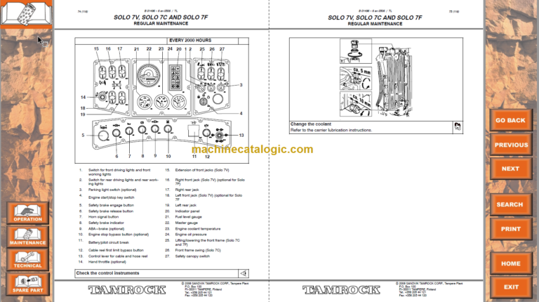 Sandvik SOLO 7-15 F Maintenance Manual Serial No. 106A11082-1